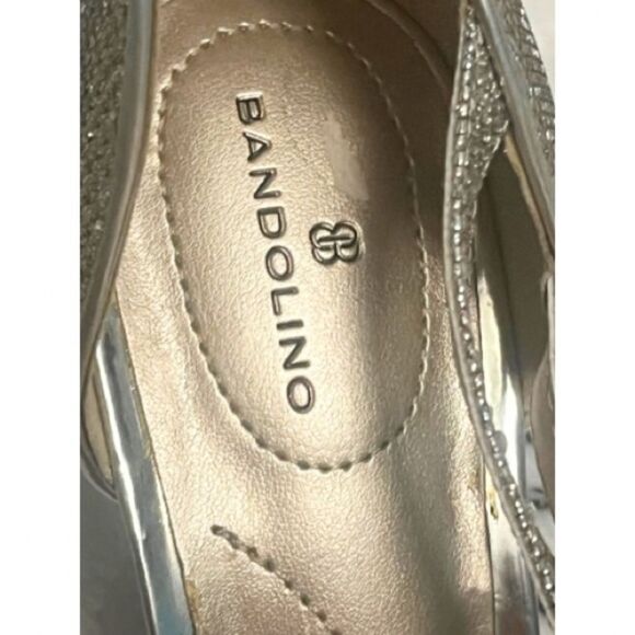 Bandolino Women's Meggie Open Toe Heels Gold Strappy Shoes 8 1/2 M - Picture 6 of 7